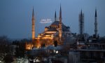 This photograph shows Hagia Sophia Grand Mosque in Istanbul, on April 1, 2022, on the eve of the first day of the Muslim holy month of Ramadan. (Photo by Yasin AKGUL / AFP)